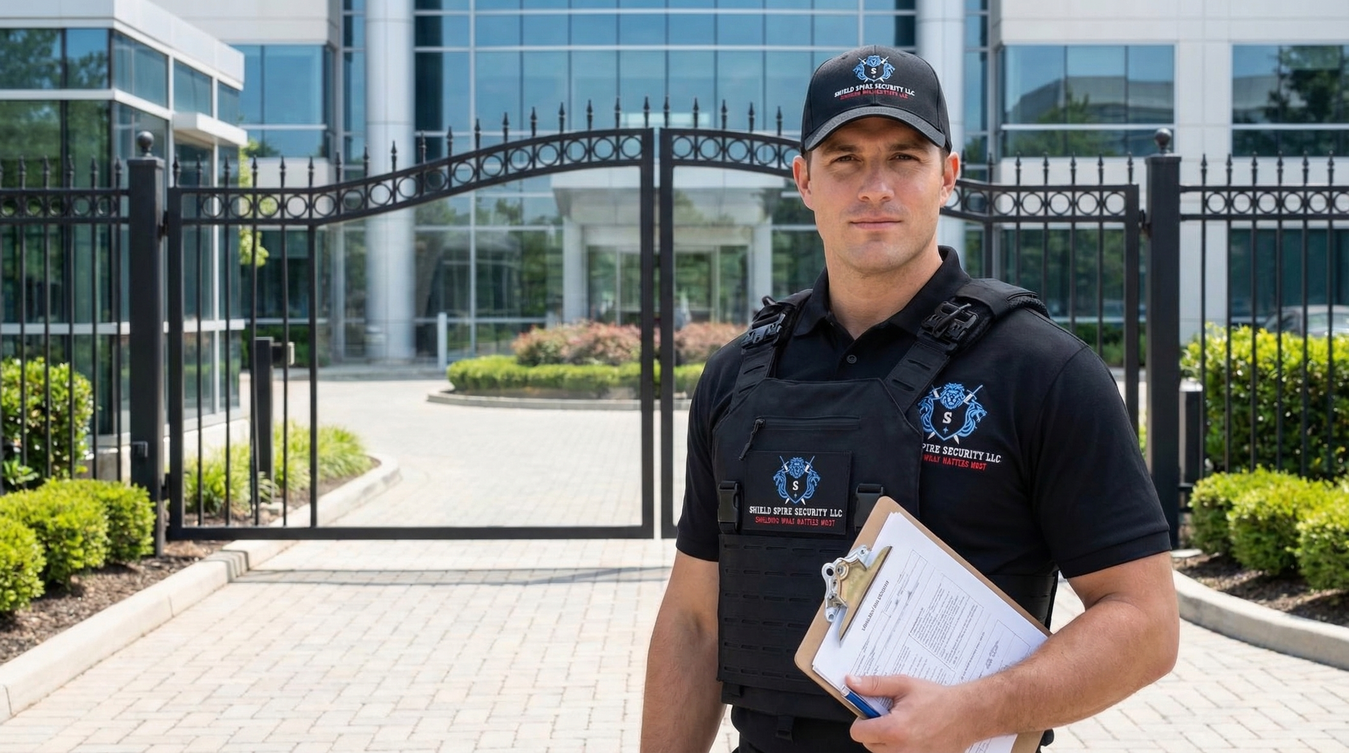 Shield Spire Security armed security officer protecting a commercial property in Texas during a professional security assignment.